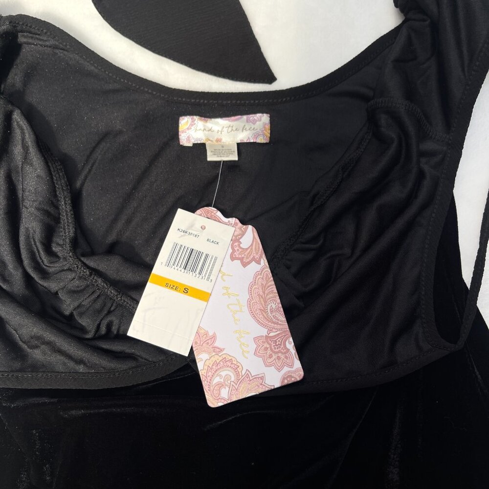 NWT Band Of the Free velour spaghetti strap back tie dress XS/S - Picture 4 of 14